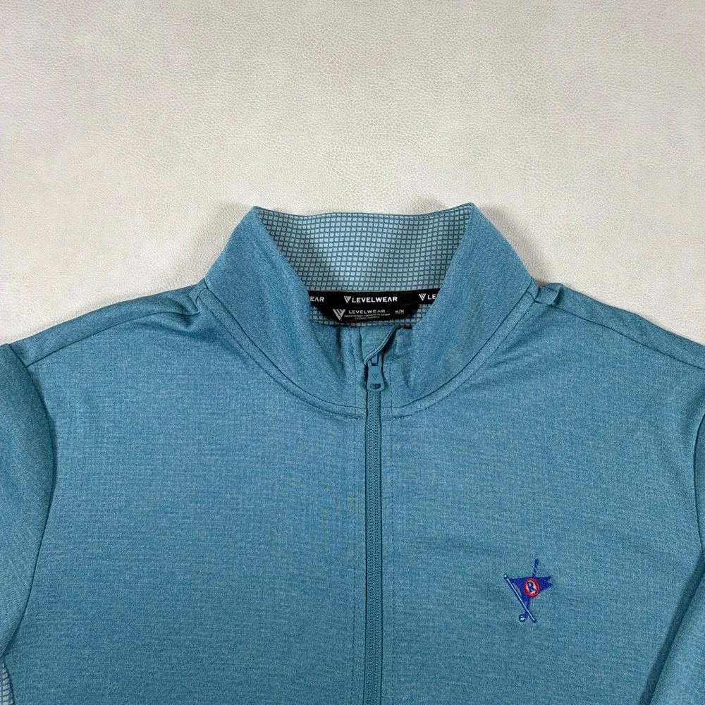 Levelwear Mens Medium Pullover Blue Quarter Zip Golf Performance Ocean Reef Club